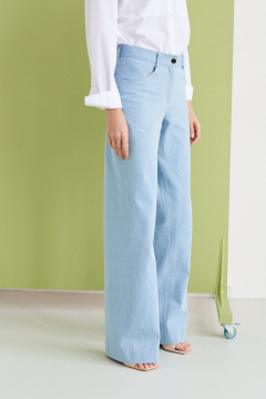 Брюки джинсовые женские с карманами на притачном поясе VIZANTI 9262 - фото 3