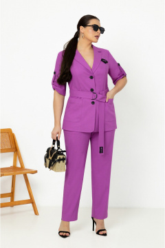 Фиолетовый костюм: жакет со стояче-отложным воротником и брюки Lissana 4875 орхидея - фото 4