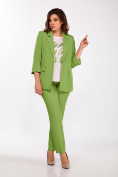Блуза, брюки, жакет Ольга Стиль С-656 яблоко - фото 3