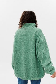 Oversize худи из трикотажа с капюшоном и карманами HIT 0221ж зеленый - фото 4