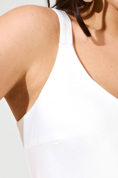 Шелковое платье-комбинация из шелк-сатина, нарядное летнее IVA 1588 белый - фото 3