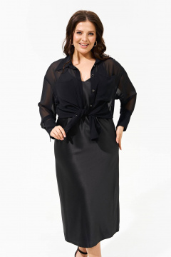 Рубашка-накидка из шифона свободного силуэта для демисезона IVA 1576 - фото 5