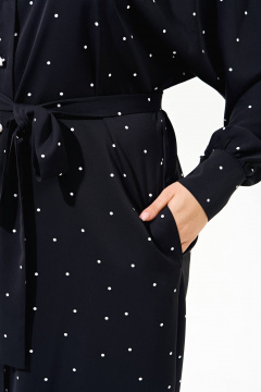 Платье-рубашка из текстиля с пышными рукавами, летняя модель IVA 1572 синий - фото 5