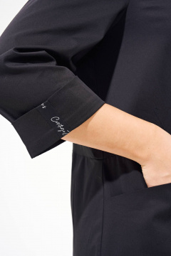 Платье из хлопкового поплина с воланами, летняя свободная модель IVA 1571 черный - фото 4