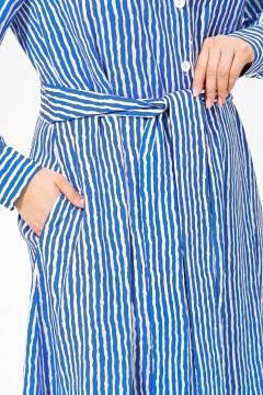 Платье из вискозы с кружевными рукавами IVA 1560 голубой - фото 4