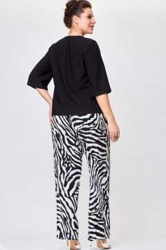 Легкая вискозная блуза с жатым эффектом SOVA 11217 черный - фото 4