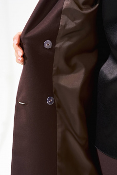 Костюм женский коричневый из текстиля с шалью и карманами IVA 1457 шоколадный - фото 5