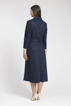 Платье отрезное по талии из вискозы с поясом и рукавом 3/4 FASHION CENTRE Пв-3348 синий - фото 4