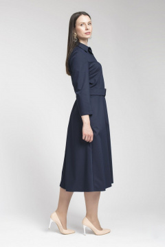 Платье отрезное по талии из вискозы с поясом и рукавом 3/4 FASHION CENTRE Пв-3348 синий - фото 3