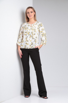 Блуза прямого силуэта из вискозы с V-образным вырезом и разрезом Modema м.746/2 - фото 5