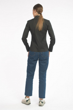 Блуза делового стиля из хлопка с приталенным силуэтом FASHION CENTRE Х-3541 черный - фото 3