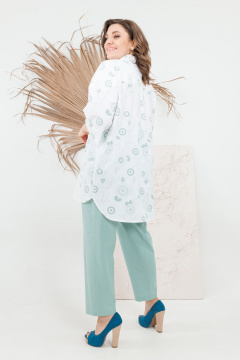 Блуза, брюки OVERYOU М102-1 мятный - фото 2