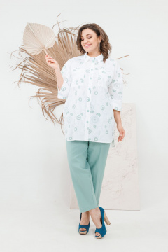 Блуза, брюки OVERYOU М102-1 мятный - фото 1