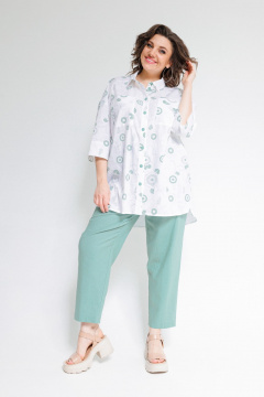 Блуза, брюки OVERYOU М102-1 мятный - фото 5