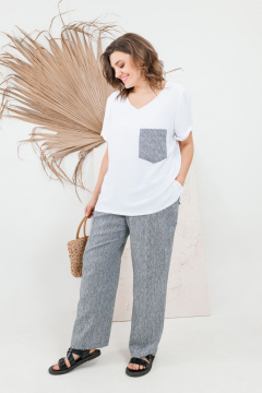 Брюки, футболка OVERYOU М103 черно-белый - фото 5