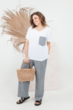 Брюки, футболка OVERYOU М103 черно-белый - фото 3