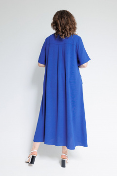 Легкое бохо платье Миди с коротким рукавом и складками OVERYOU М107 василек - фото 2