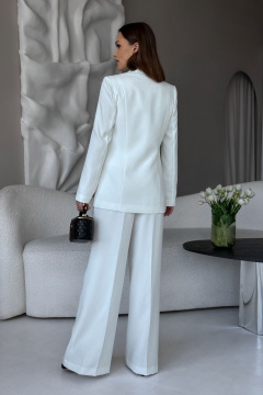 Деловой костюм Жакет, Жилет и Брюки с выкройкой палаццо Dilana VIP 1993 белый - фото 2