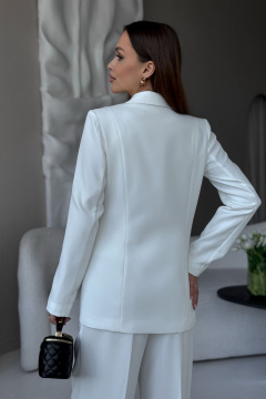 Деловой костюм Жакет, Жилет и Брюки с выкройкой палаццо Dilana VIP 1993 белый - фото 5