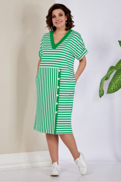 Летнее платье прямого силуэта с карманами и в полоску AVA fashion М-034 - фото 5