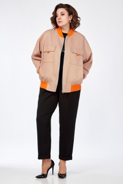 Демисезонный бомбер свободного кроя с карманами AVA fashion М-041 - фото 1