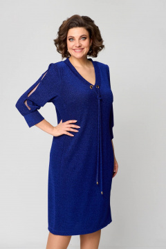 Платье в стиле Нарядное из хлопка с возможностью завязки Solomeya Lux 970 электрик - фото 1