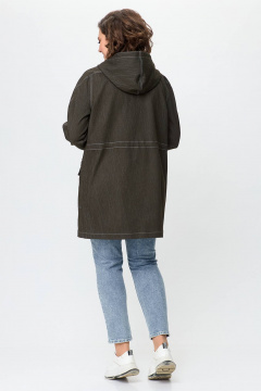 Джинсовая женская куртка свободного силуэта с капюшоном Zlata 4406 т.оливковый - фото 3