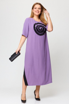 Легкое платье в стиле casual с цветочным декором Michel chic 2162 сирень - фото 4