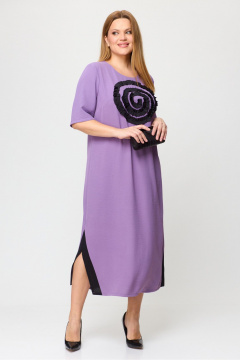 Легкое платье в стиле casual с цветочным декором Michel chic 2162 сирень - фото 2