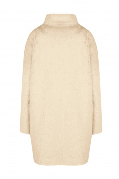 Пальто демисезонное прямое до колена с карманами и поясом Elema 1-721-170 бежевый - фото 3