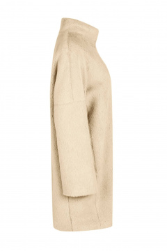 Пальто демисезонное прямое до колена с карманами и поясом Elema 1-721-170 бежевый - фото 2