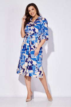 Летнее рубашечное платье с поясом и рукавом 3/4 TAiER 1275 - фото 3