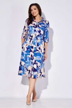 Летнее рубашечное платье с поясом и рукавом 3/4 TAiER 1275 - фото 1