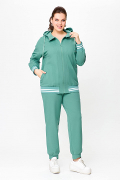 Спортивный костюм из трикотажа с капюшоном и карманами Swallow 704.1 мята - фото 5