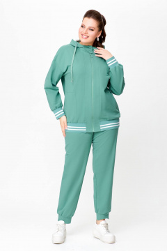 Спортивный костюм из трикотажа с капюшоном и карманами Swallow 704.1 мята - фото 4