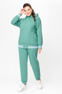 Спортивный костюм из трикотажа с капюшоном и карманами Swallow 704.1 мята - фото 3