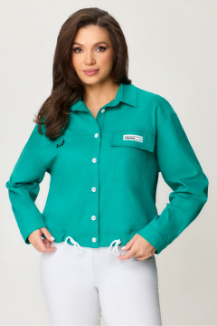 Бирюзовый жакет из текстиля для стильных повседневных образов DaLi 5687 бирюза - фото 4