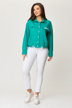 Бирюзовый жакет из текстиля для стильных повседневных образов DaLi 5687 бирюза - фото 1