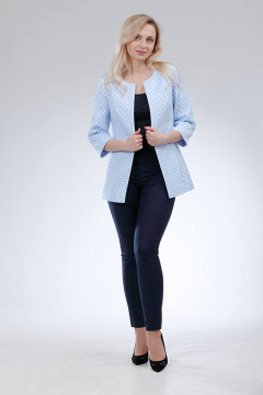 Голубой жакет полуприлегающего силуэта из текстиля Sharm-Art 850/1 - фото 1