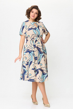 Платье на каждый день из тонкого текстиля с расклешенной юбкой Swallow 721 - фото 1