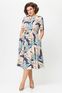 Платье на каждый день из тонкого текстиля с расклешенной юбкой Swallow 721 - фото 3