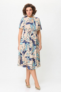 Платье на каждый день из тонкого текстиля с расклешенной юбкой Swallow 721 - фото 2