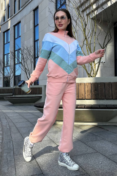 Костюм 2-ка из трикотажных джемпера и брюк на молнии GO F3025/07-01 - фото 1