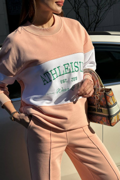 Спортивный свитшот с вышивкой и контрастной вставкой GO F4062/07-01 - фото 4