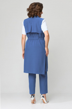 Летний трипредметный комплект из текстиля: жилет, блуза и брюки Орхидея 1403-1 - фото 2