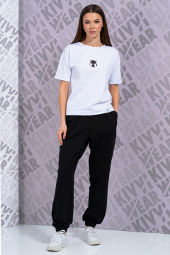 Круглогодичная белая футболка из хлопка с цифровым принтом Kivviwear 4026.143 - фото 3