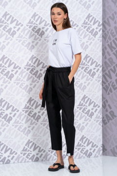 Белая футболка с длинным рукавом и принтом для повседневного стиля Kivviwear 4026.148 - фото 4