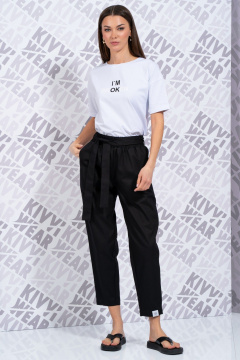 Белая футболка с длинным рукавом и принтом для повседневного стиля Kivviwear 4026.148 - фото 3