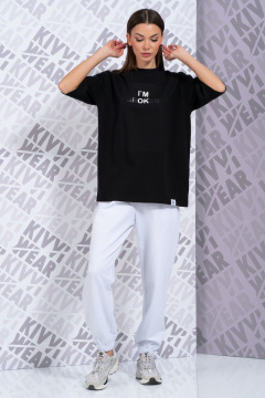 Летняя футболка из хлопка с удлиненным рукавом и высокой горловиной Kivviwear 4034.57 - фото 4