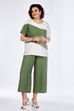 Блуза, кюлоты Диомант 1850 олива - фото 1